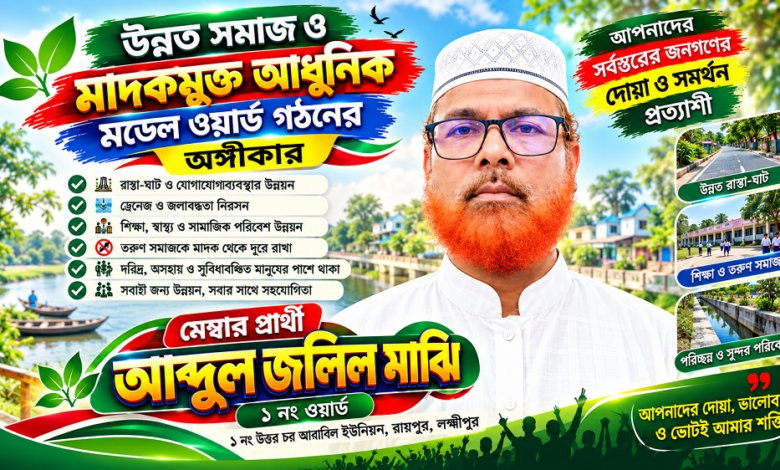 ১ নং উত্তর চর আবাবিল ইউনিয়নের ১ নং ওয়ার্ডের মেম্বার পদপ্রার্থী আব্দুল জলিল মাঝি